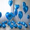 Blue Heart Balloons, 19PCS Blue Heart Shape Balloons, 18Inch with 10Inch Helium Foil Balloon Love Mylar Balloon for Birthday Wedding Engagement Valentines Party Anniversary Decorations
